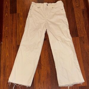 Jcrew factory Wide-leg cropped jean in all-day stretch in white